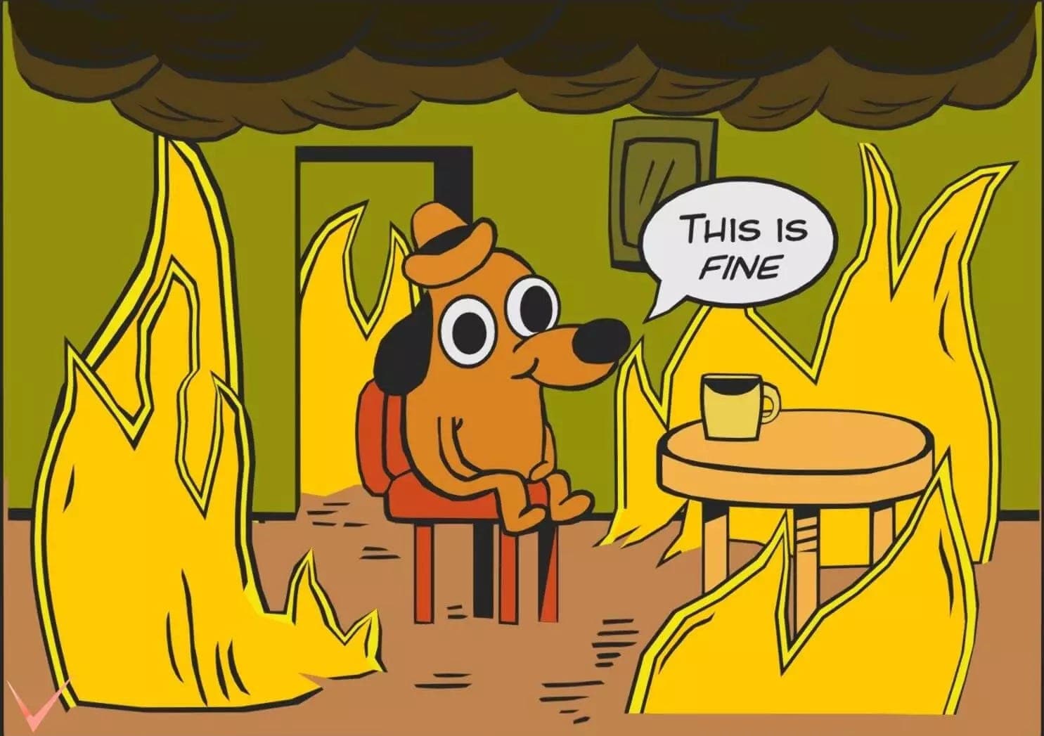 Picture of "This is fine meme"